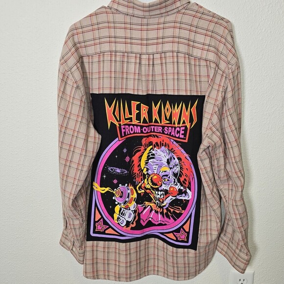 Alan Flusser Other - Alan Flusser XL Plaid Button Up Shirt Killer Klowns From Outer Space Graphic